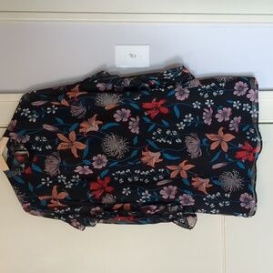 Black floral ruffle dress, Who What Wear, M